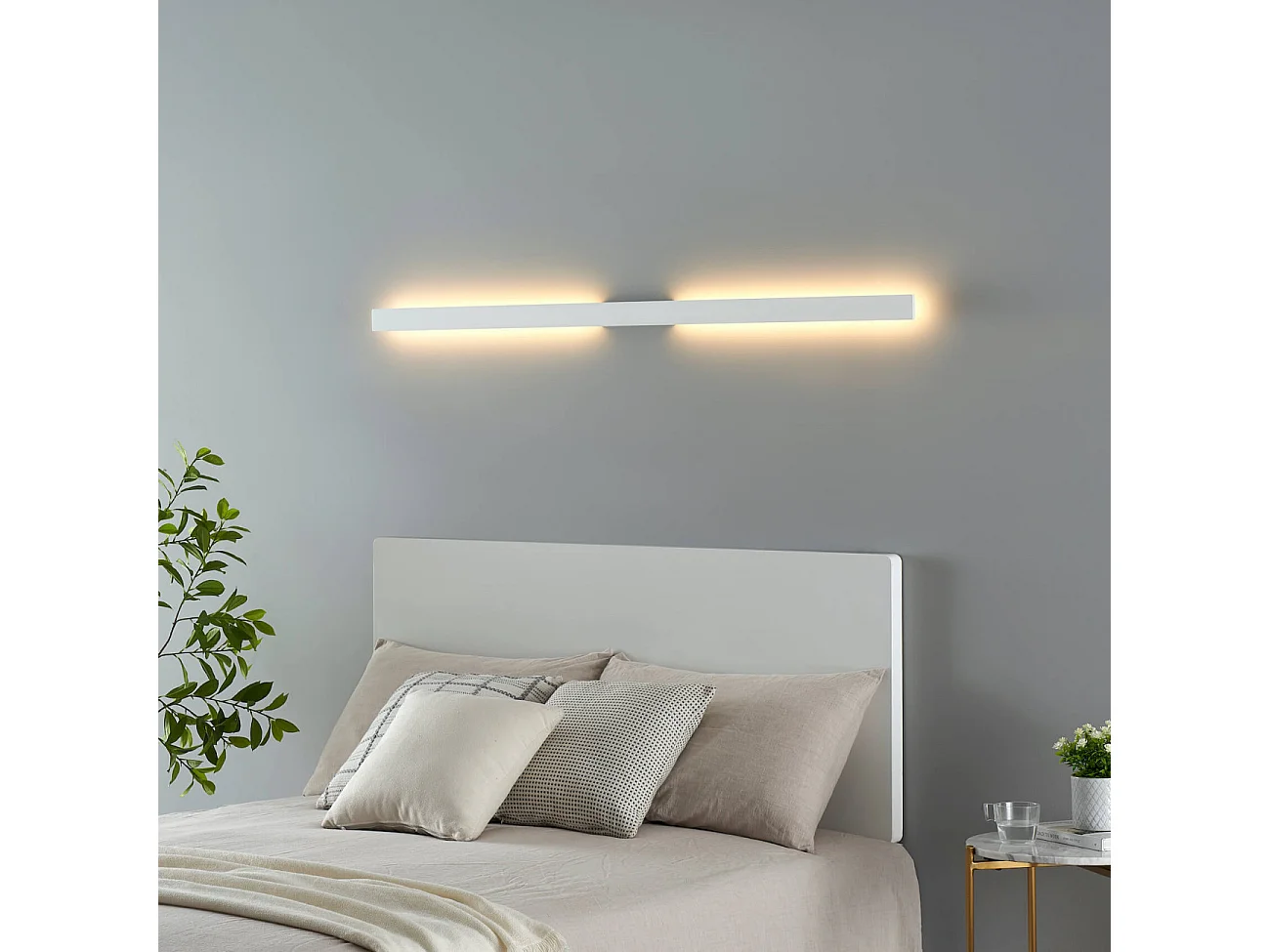 Applique ultra design minimaliste blanche LED extérieur 144 cm  - Sambai