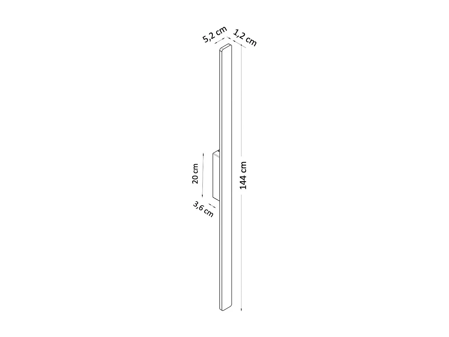 Applique ultra design minimaliste blanche LED extérieur 144 cm  - Sambai