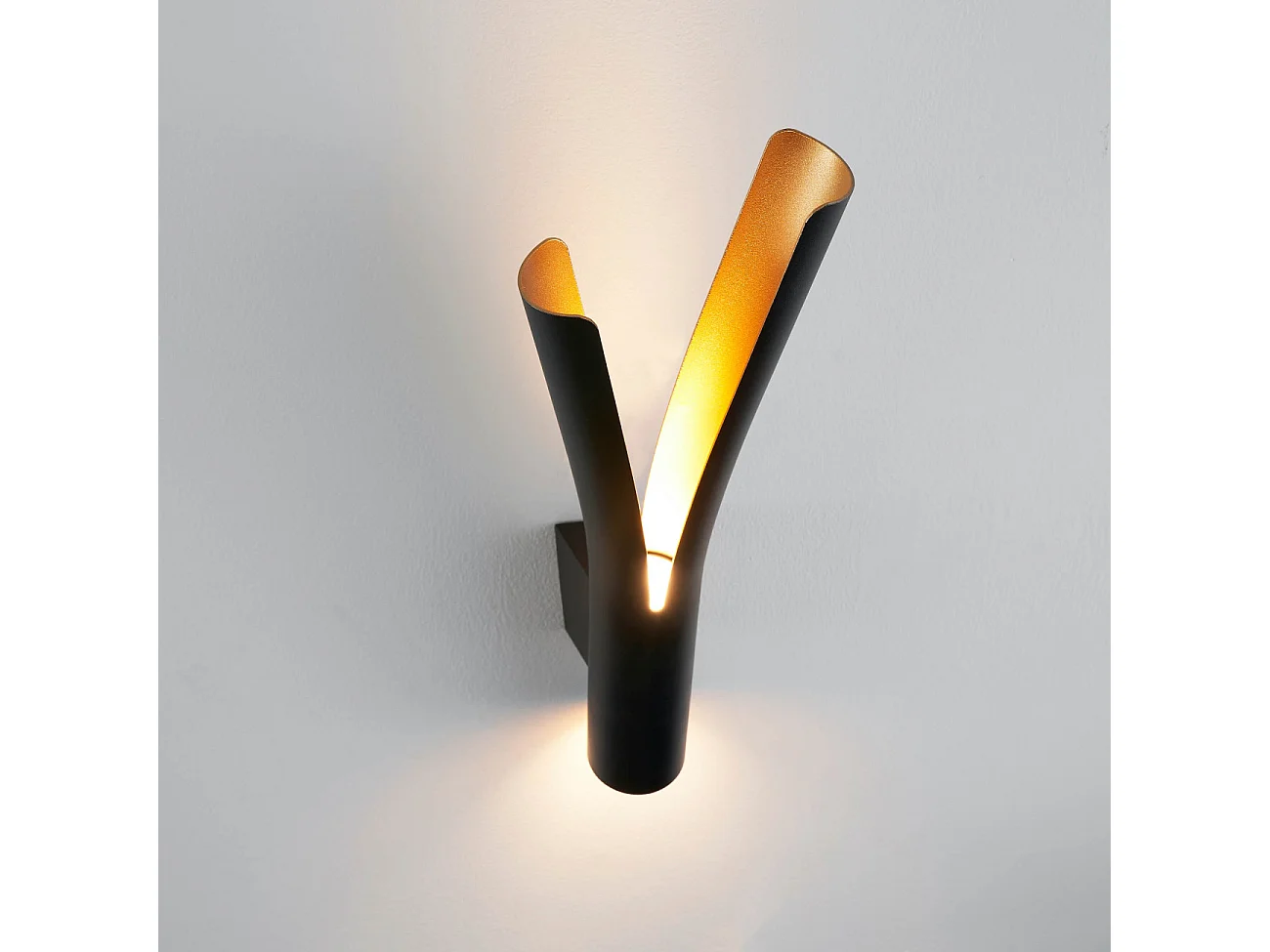 Applique LED design noire double éclairage - Nelia