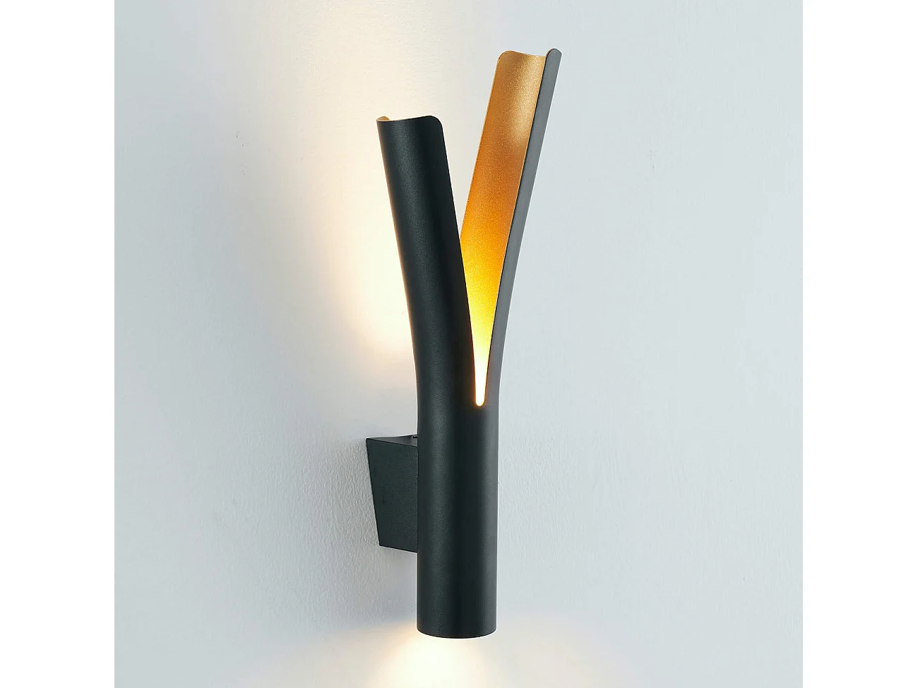 Applique LED design noire double éclairage - Nelia