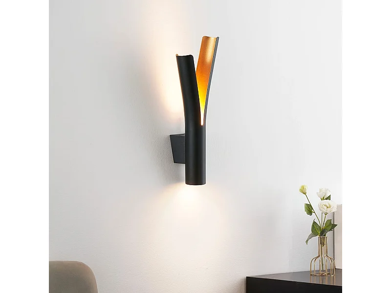 Applique LED design noire double éclairage - Nelia