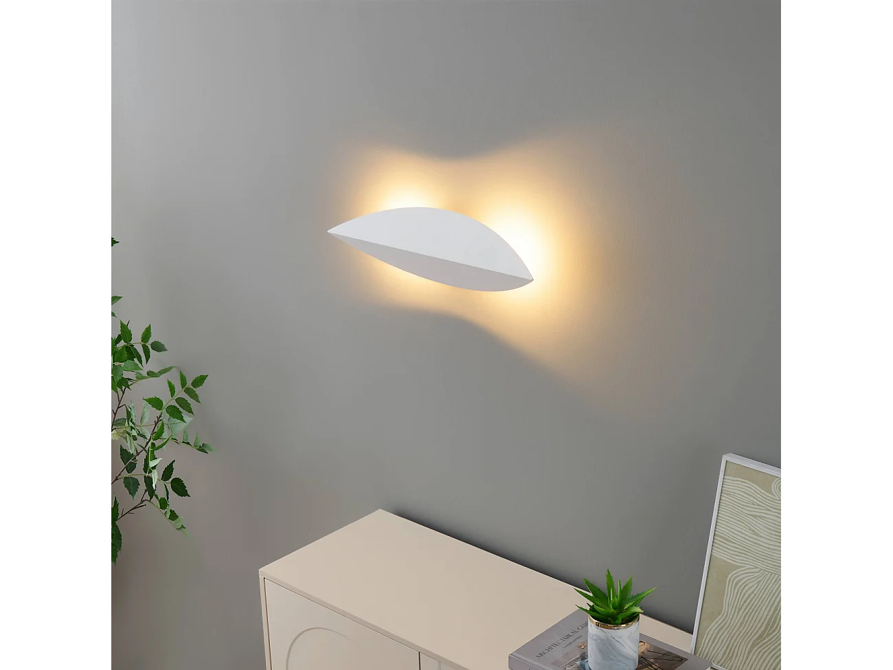 Grand éclairage mural blanc LED indirecte 6W - Moana