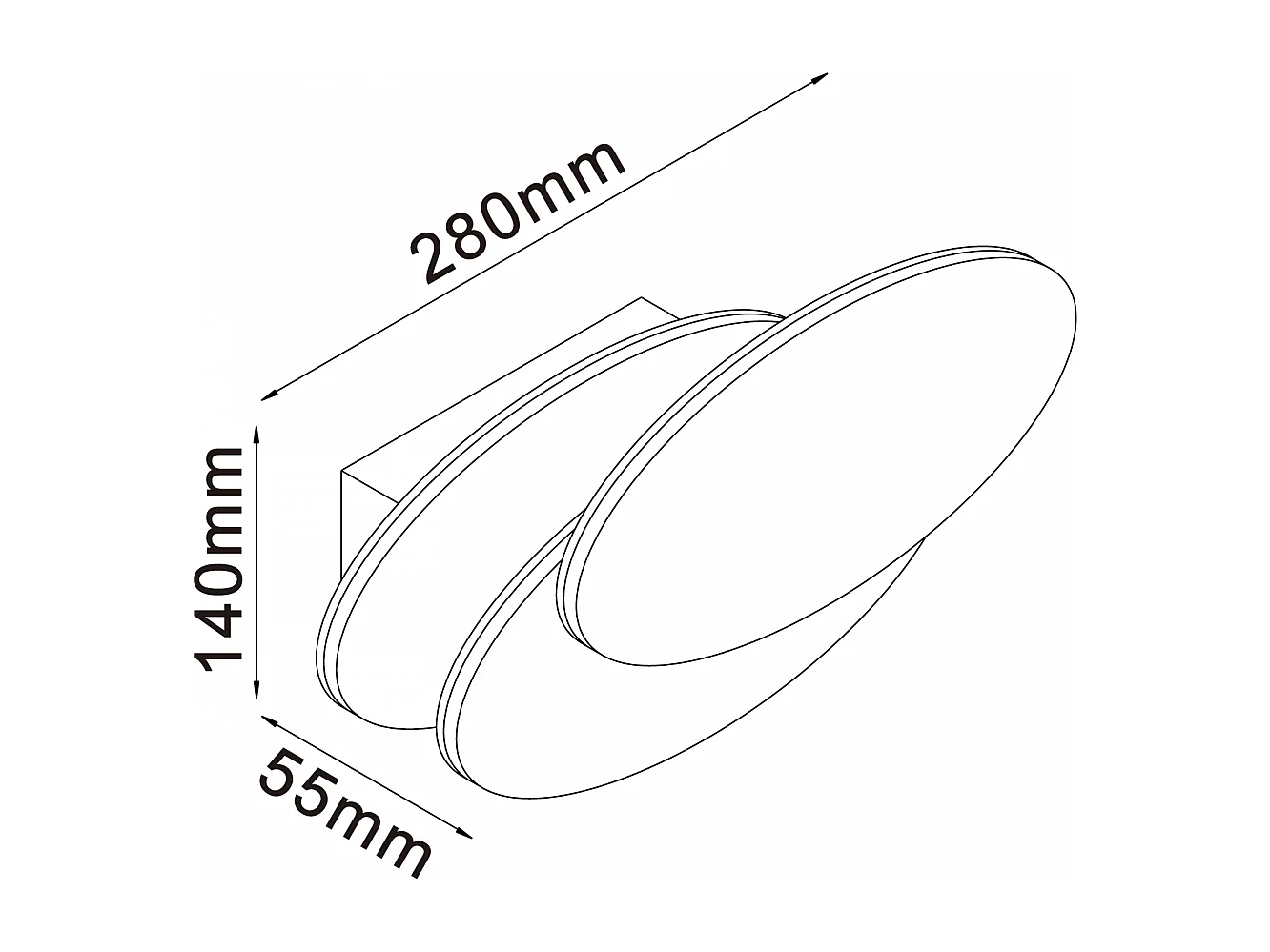 Applique LED ovale blanche - Triple Lunar