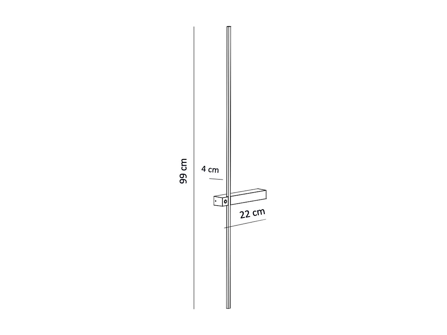 Applique minimaliste barre noire LED dimmable avec interrupteur - Stolia
