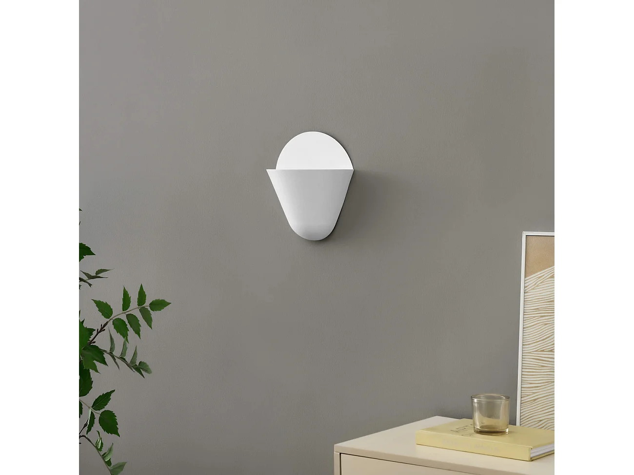 Applique murale coupelle conique blanche LED - Flo