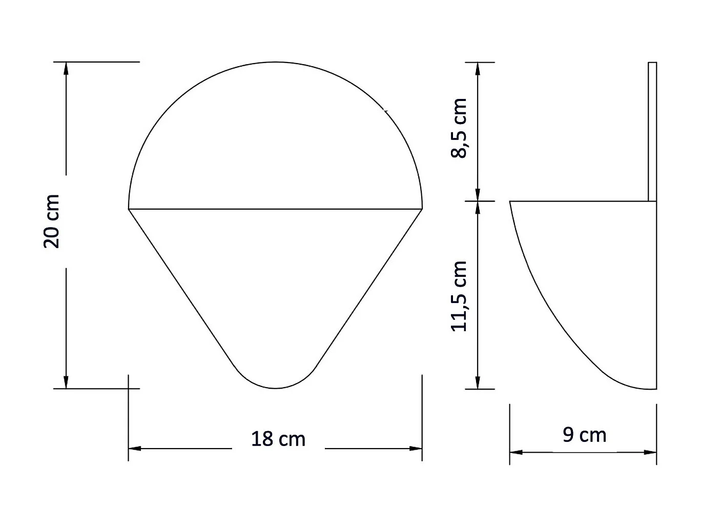 Applique murale coupelle conique blanche LED - Flo