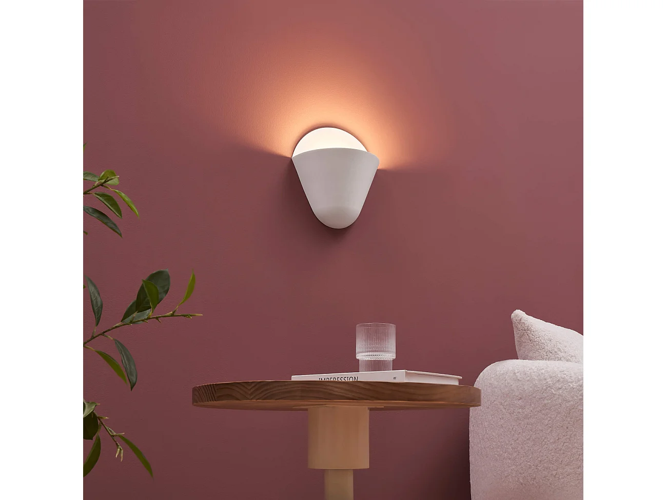 Applique murale coupelle conique blanche LED - Flo