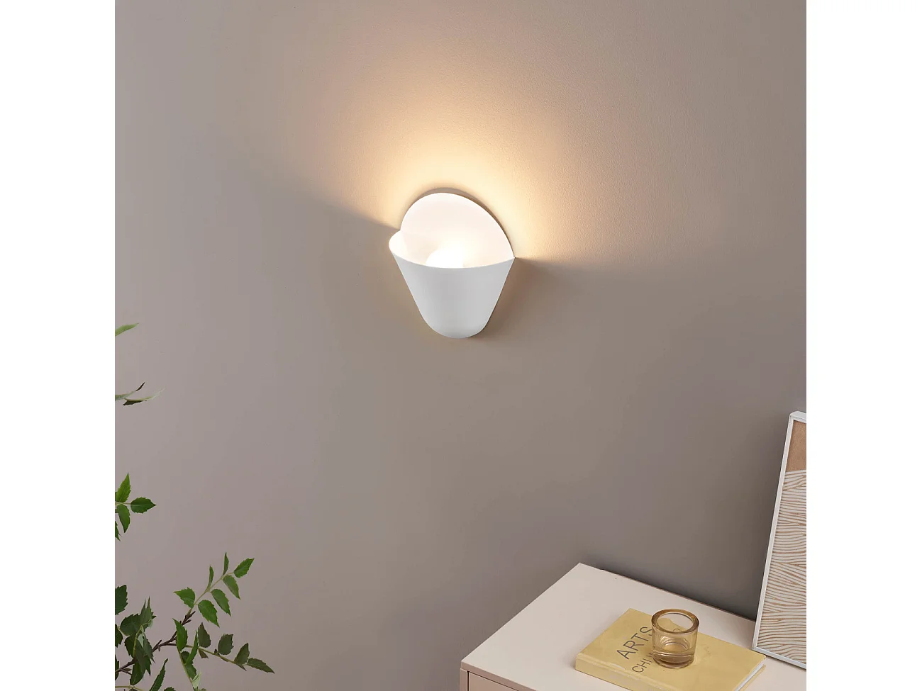 Applique murale coupelle conique blanche LED - Flo