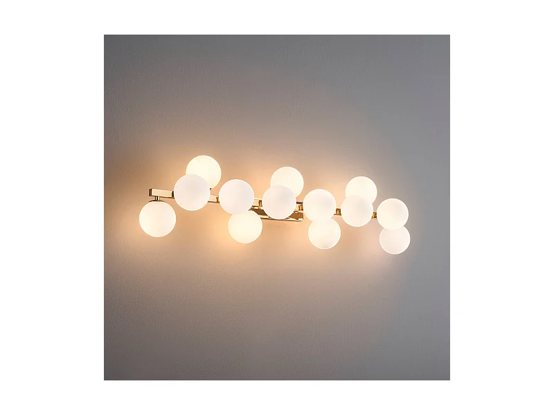 Longue applique dorée 13 verres blancs - Ambrosia