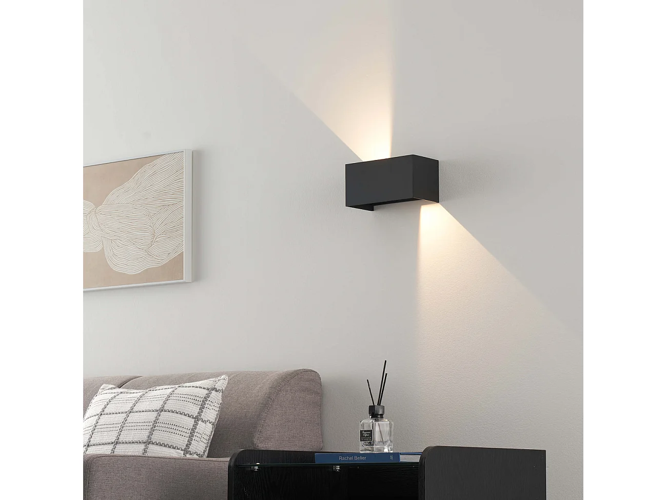 Applique noire LED design double - compatible variateur IP54 - Cubic