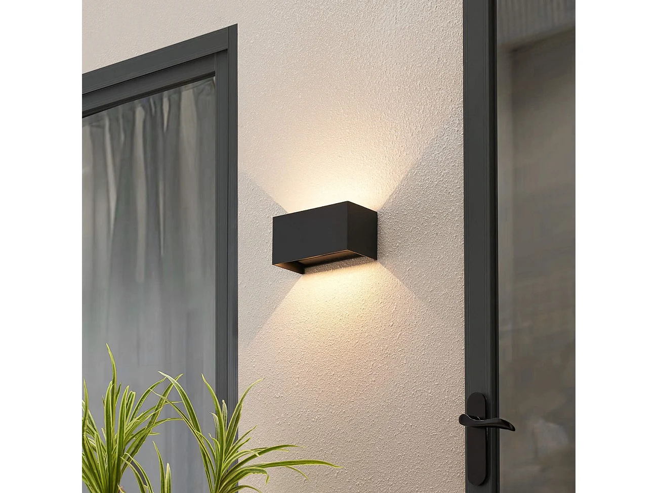 Applique noire LED design double - compatible variateur IP54 - Cubic