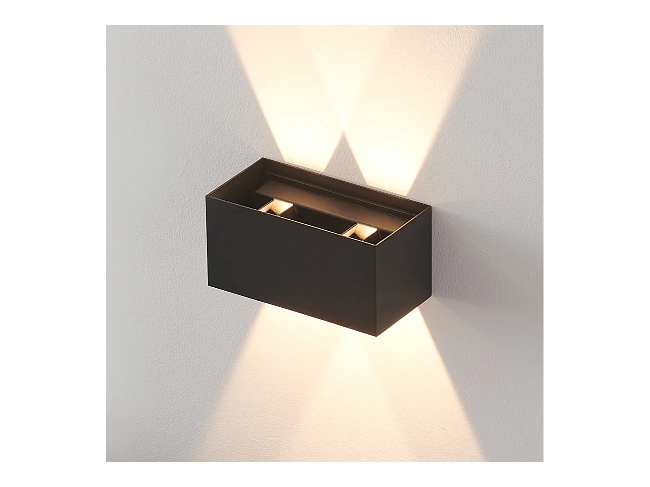 Applique noire LED design double - compatible variateur IP54 - Cubic