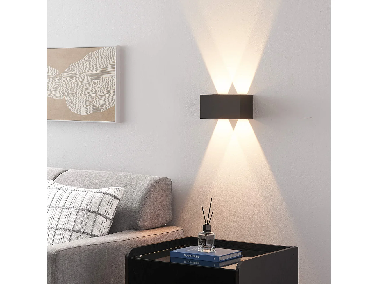 Applique noire LED design double - compatible variateur IP54 - Cubic