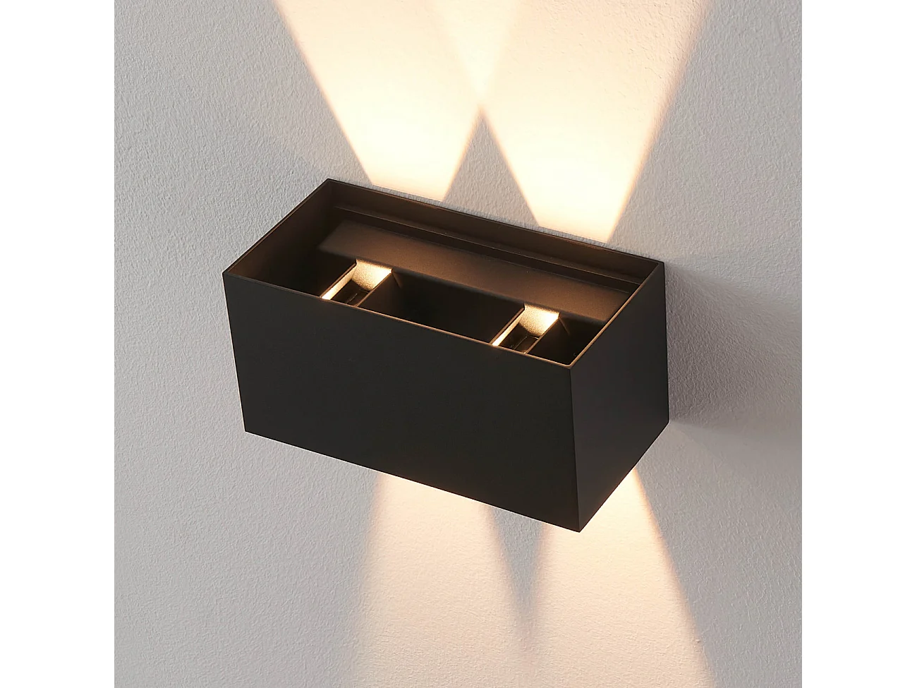 Applique noire LED design double - compatible variateur IP54 - Cubic