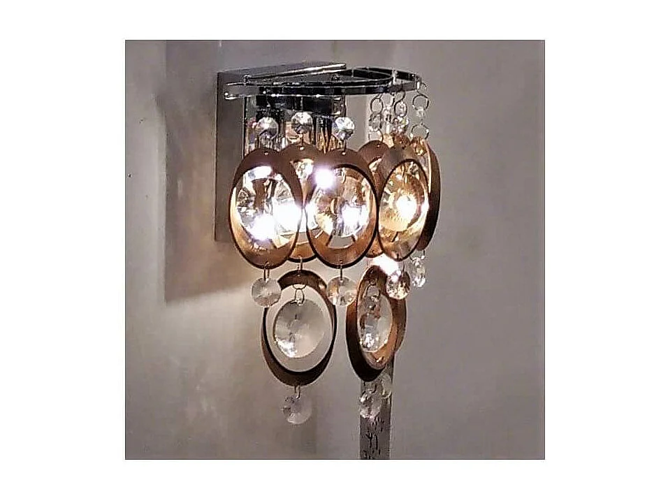 Applique chromée avec cristaux et pendentifs cuivrés  - Cardiff