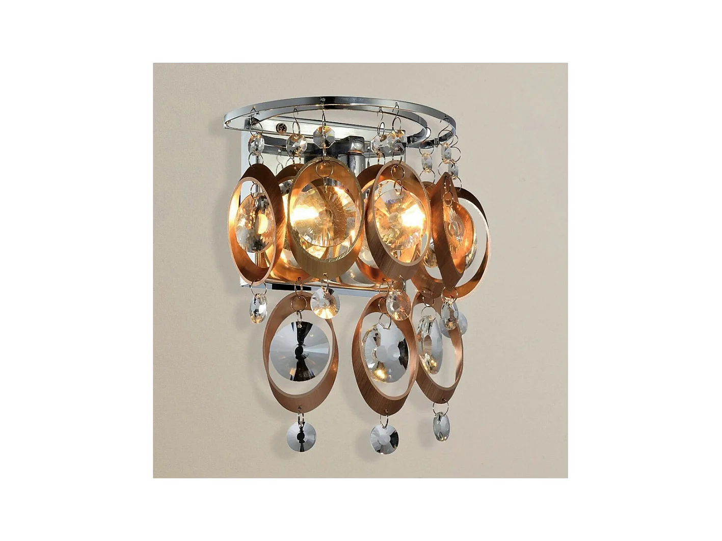 Applique chromée avec cristaux et pendentifs cuivrés  - Cardiff