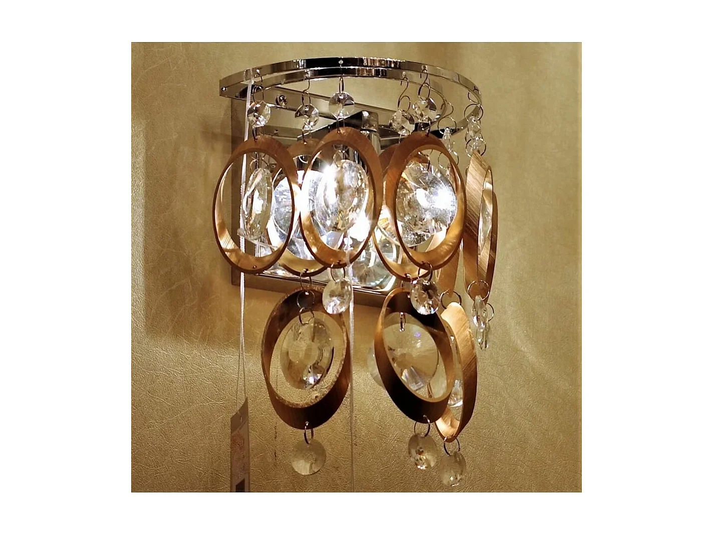 Applique chromée avec cristaux et pendentifs cuivrés  - Cardiff