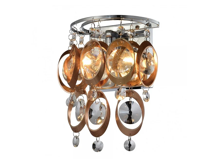 Applique chromée avec cristaux et pendentifs cuivrés  - Cardiff