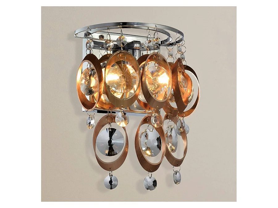 Applique chromée avec cristaux et pendentifs cuivrés  - Cardiff