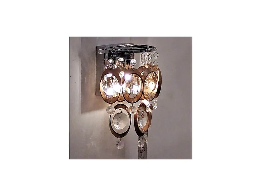 Applique chromée avec cristaux et pendentifs cuivrés  - Cardiff