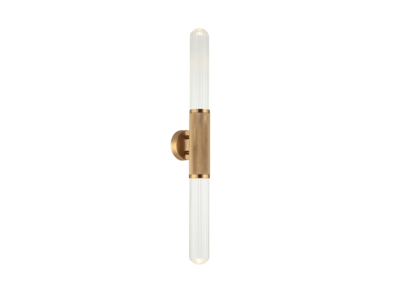 Applique tendance dorée double éclairage LED en métal et verre  - Hita