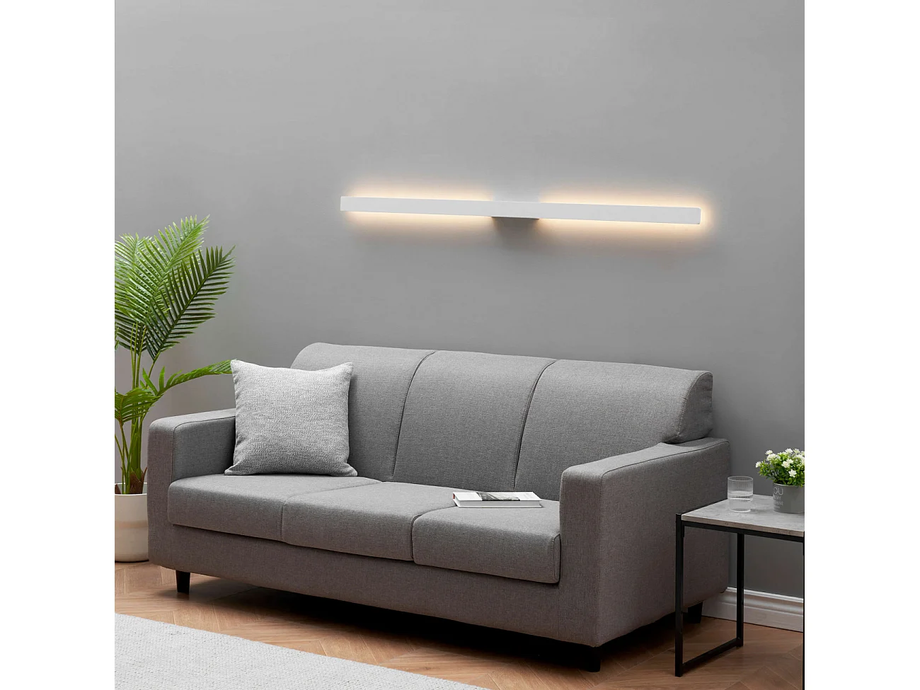 Longue applique murale blanche épurée extérieur - Sambai