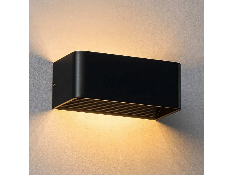 Applique murale tendance noire LED - 20 cm - Quadra