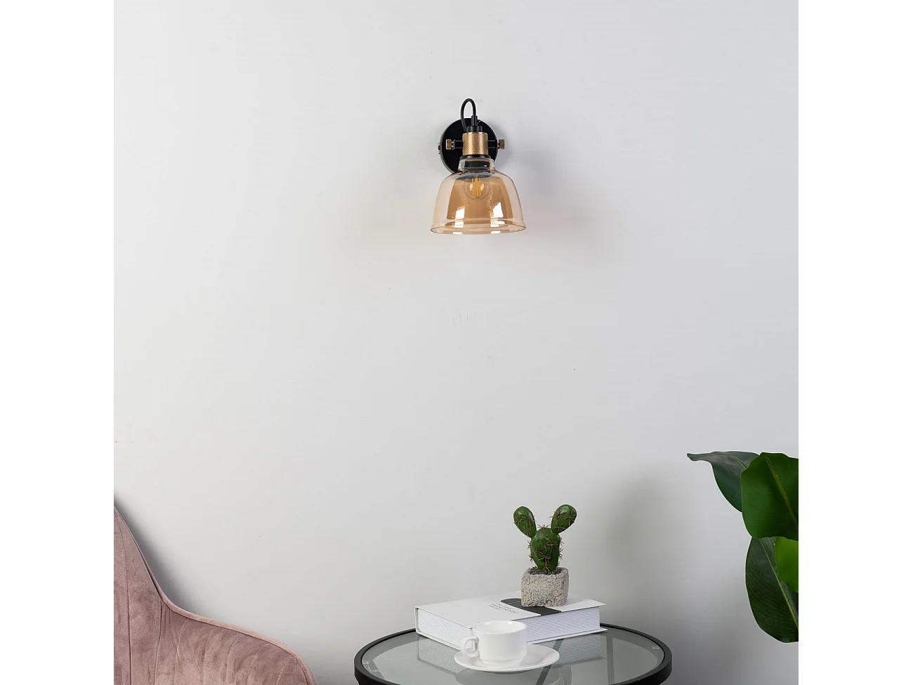 Petite applique en verre ambré - Linz