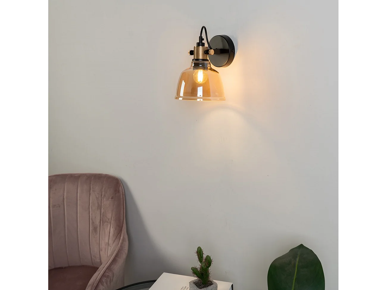 Petite applique en verre ambré - Linz