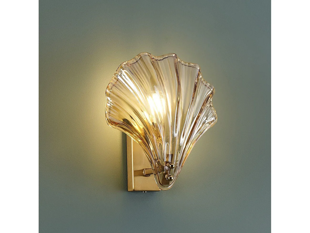 Applique murale dorée coquillage en verre - Amanda