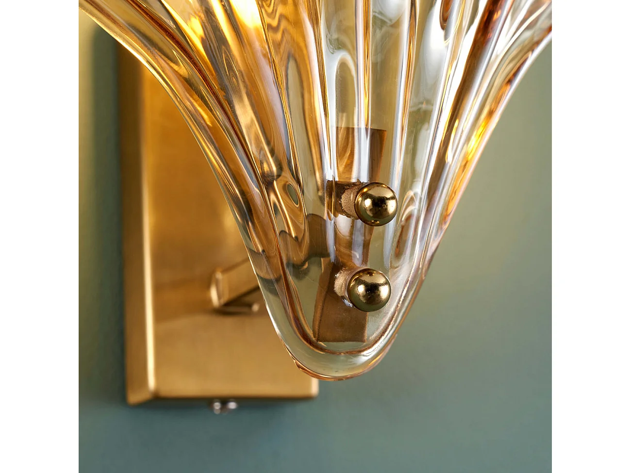 Applique murale dorée coquillage en verre - Amanda