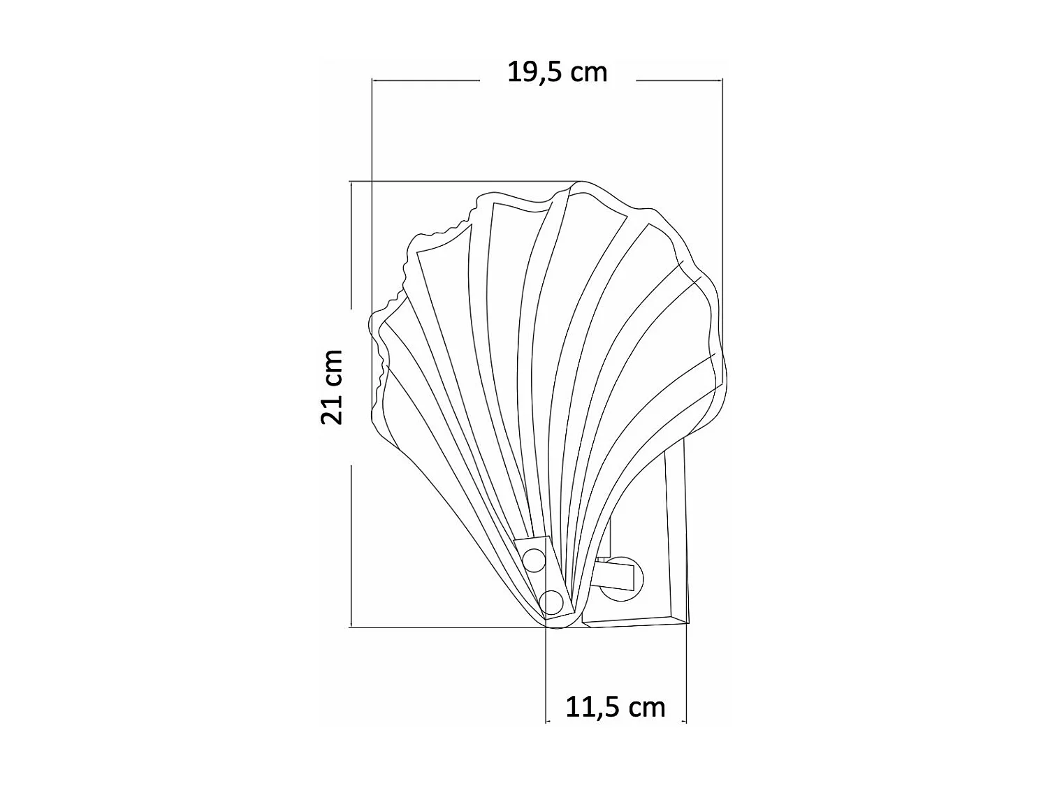 Applique murale dorée coquillage en verre - Amanda