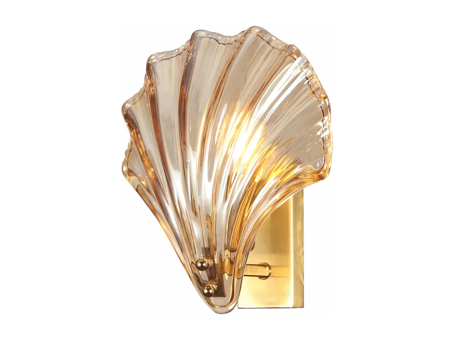 Applique murale dorée coquillage en verre - Amanda