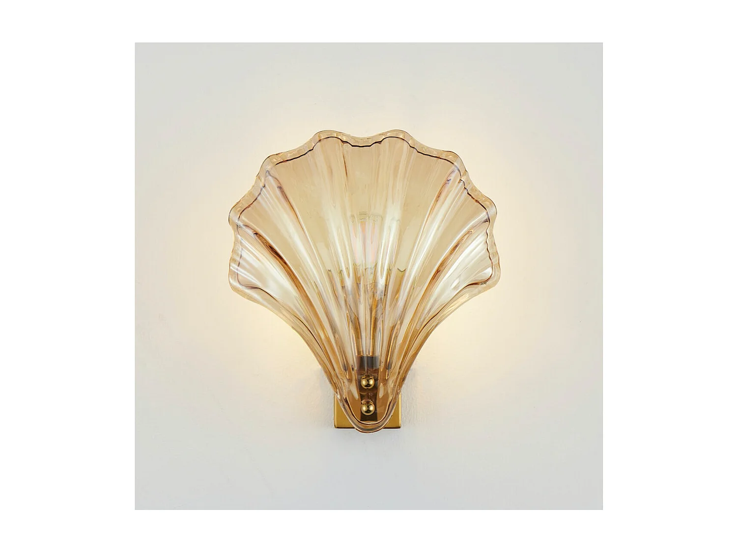 Applique murale dorée coquillage en verre - Amanda