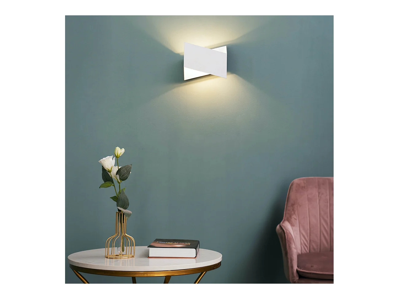 Applique origami blanc et intérieur argenté  - Mykos
