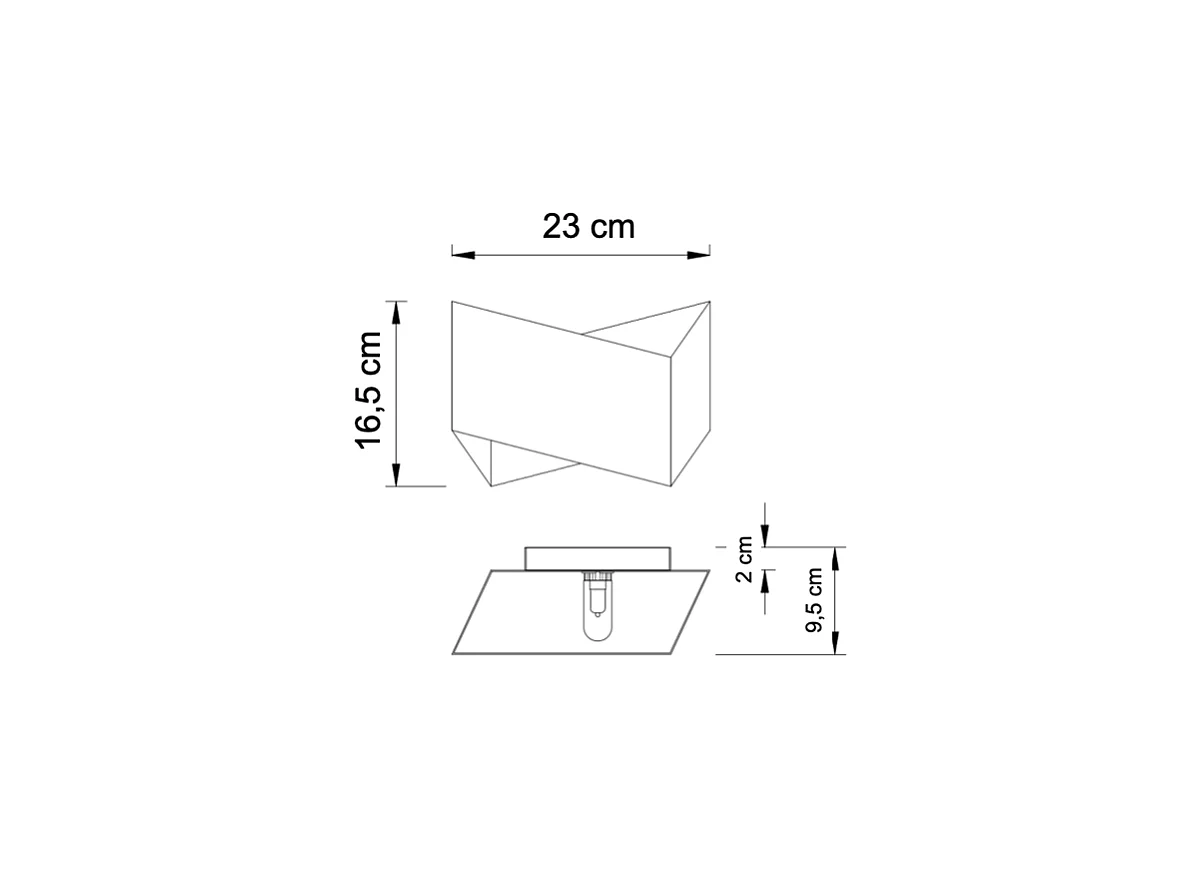 Applique origami blanc et intérieur argenté  - Mykos
