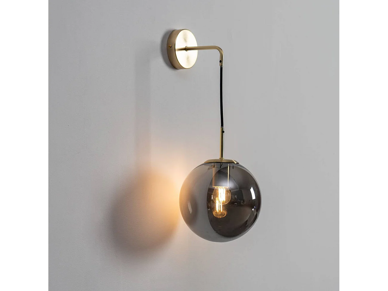 Applique vintage dorée verre fumé - Claudia