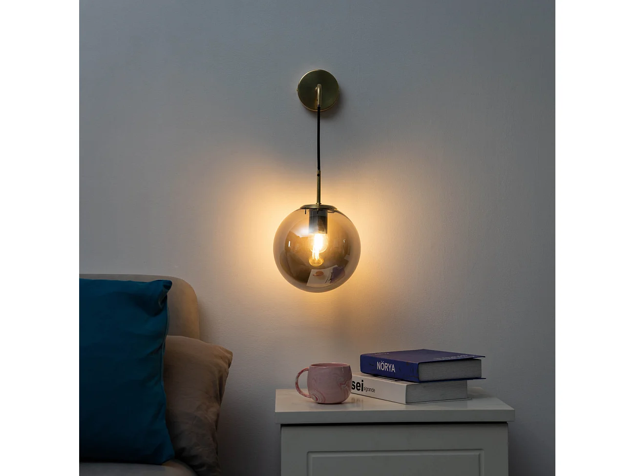 Applique vintage dorée verre fumé - Claudia