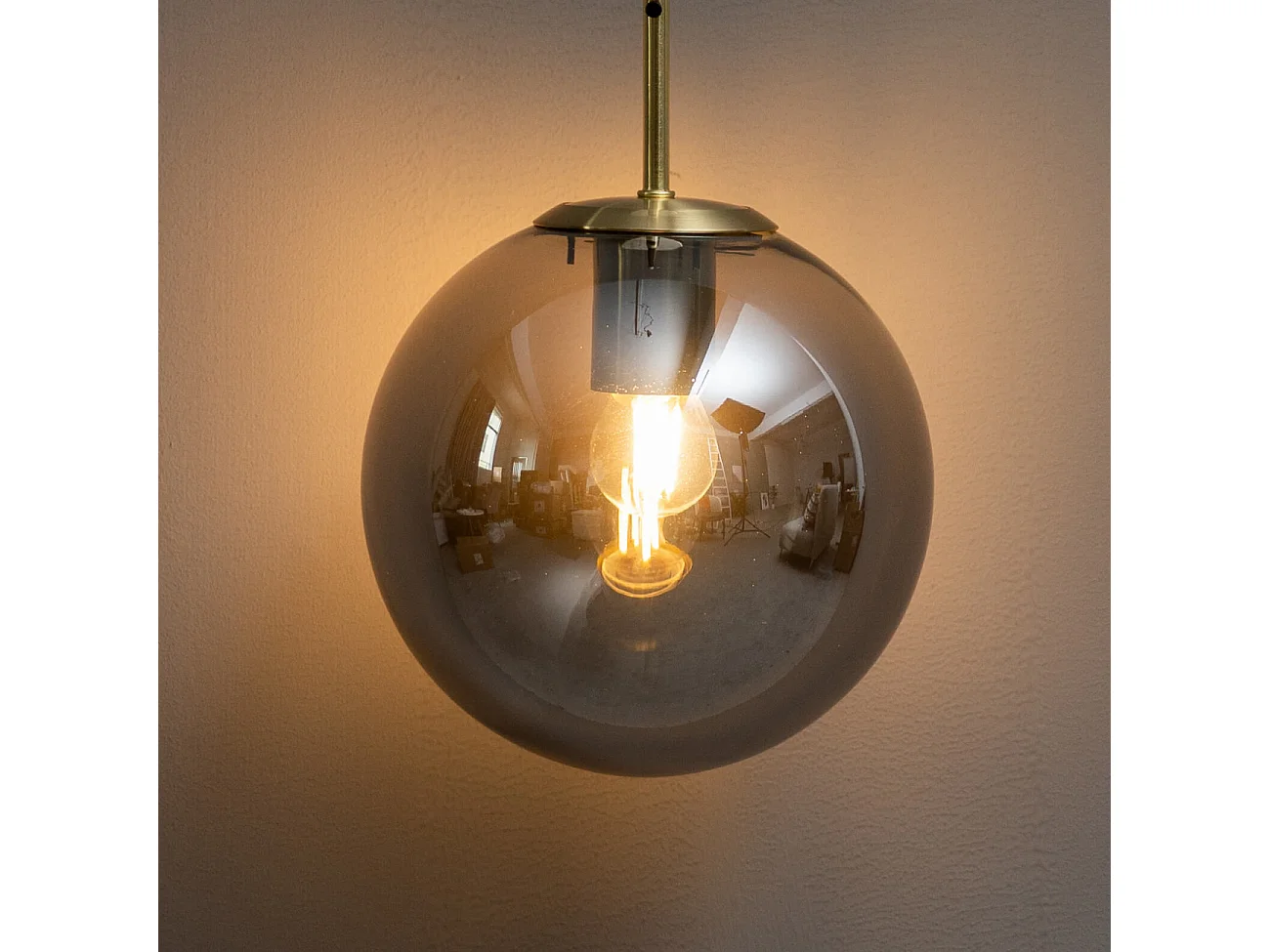 Applique vintage dorée verre fumé - Claudia