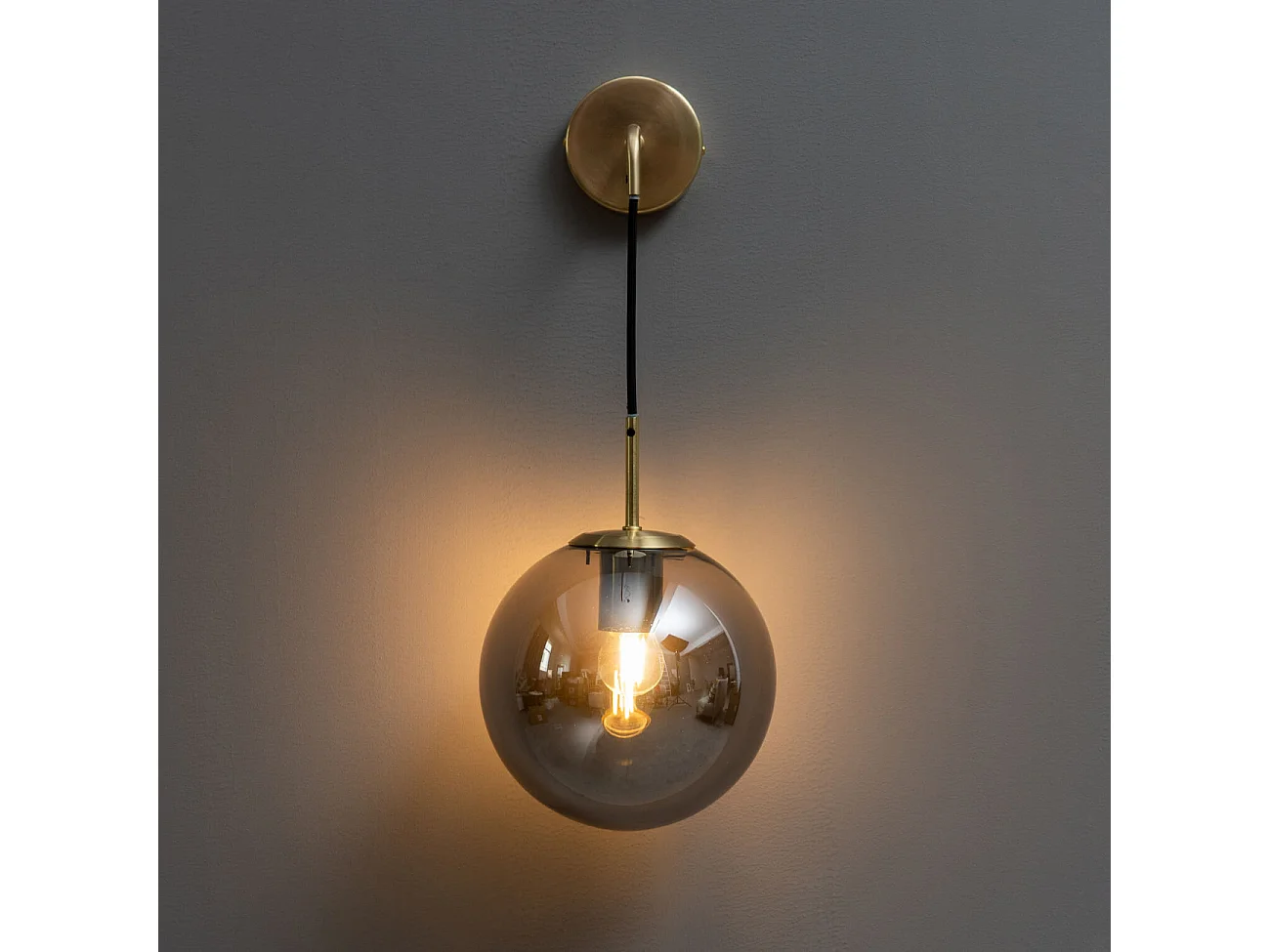 Applique vintage dorée verre fumé - Claudia