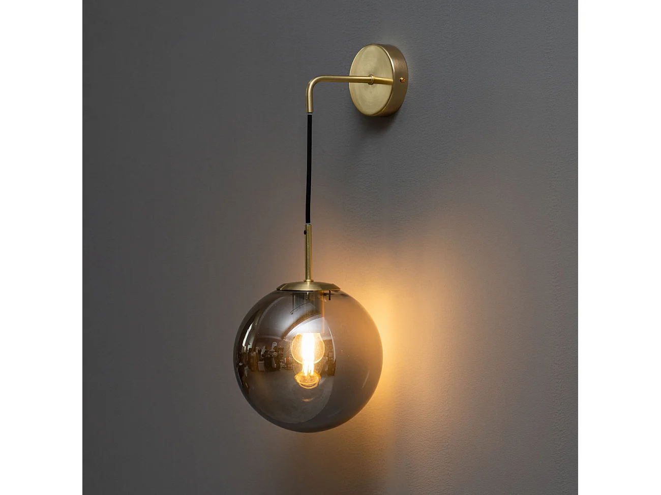 Applique vintage dorée verre fumé - Claudia