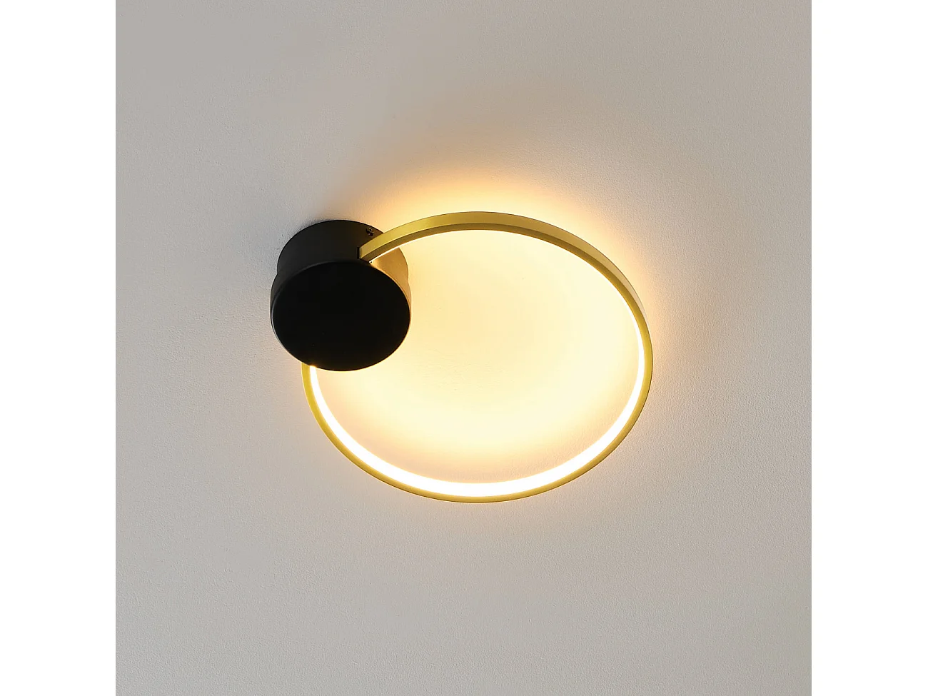 Applique circulaire noire et laiton 30 cm - Alisa