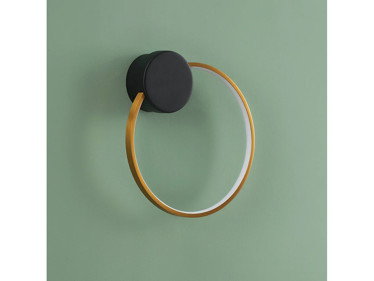 Applique circulaire noire et laiton 30 cm - Alisa