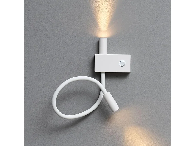 Applique liseuse double lumière épurée blanche - Nanda