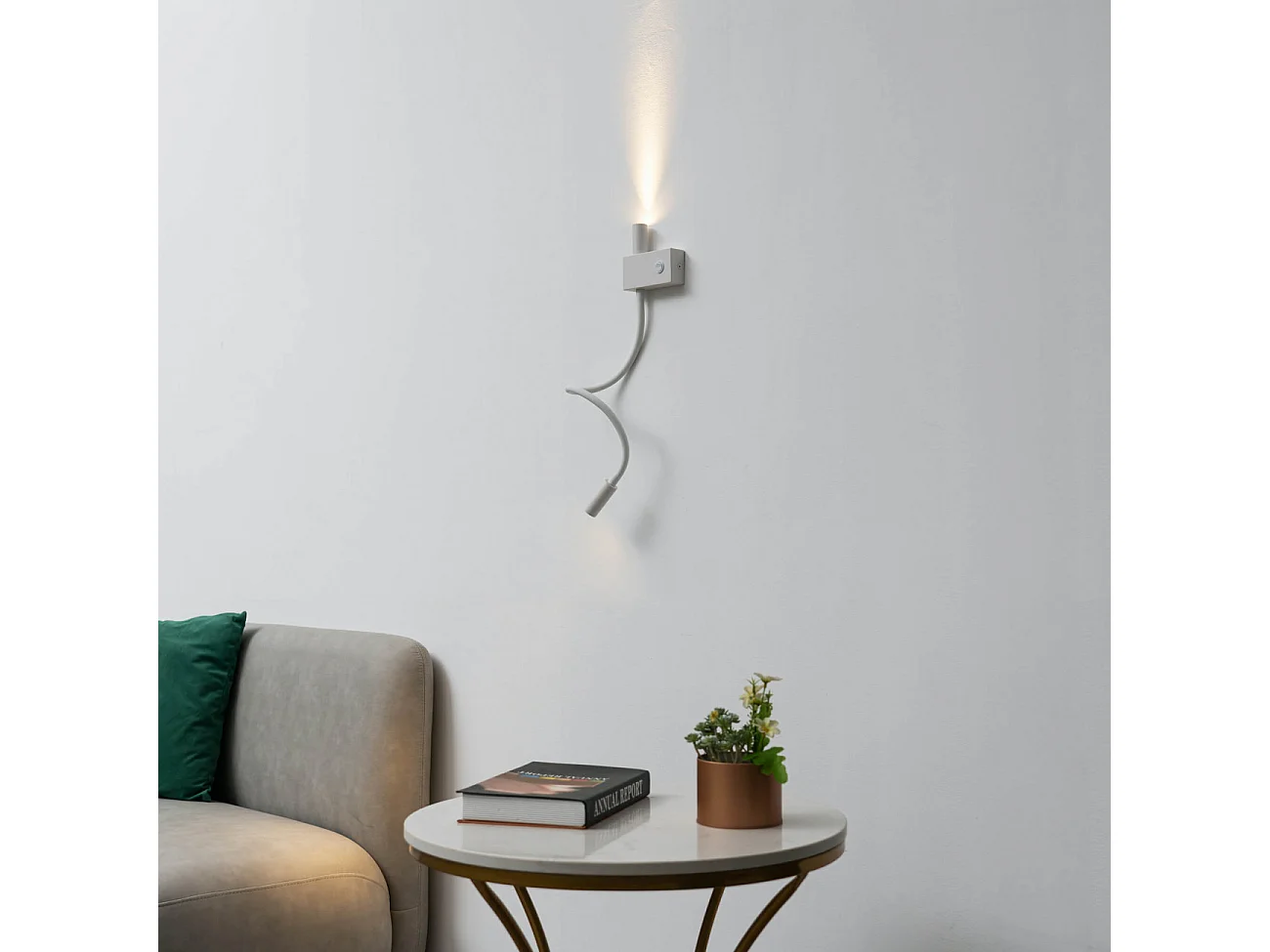 Applique liseuse double lumière épurée blanche - Nanda