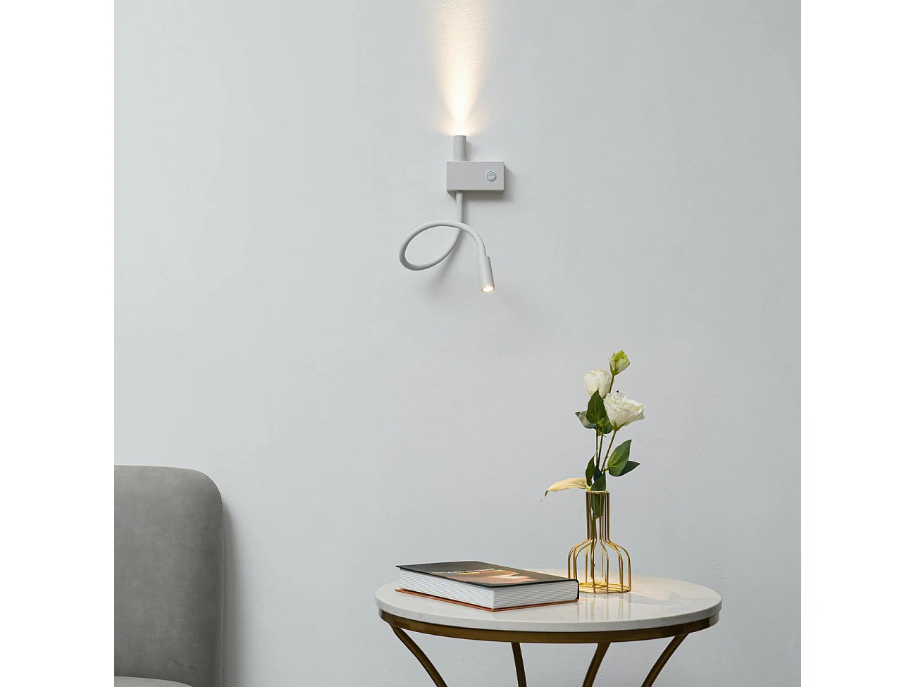 Applique liseuse double lumière épurée blanche - Nanda