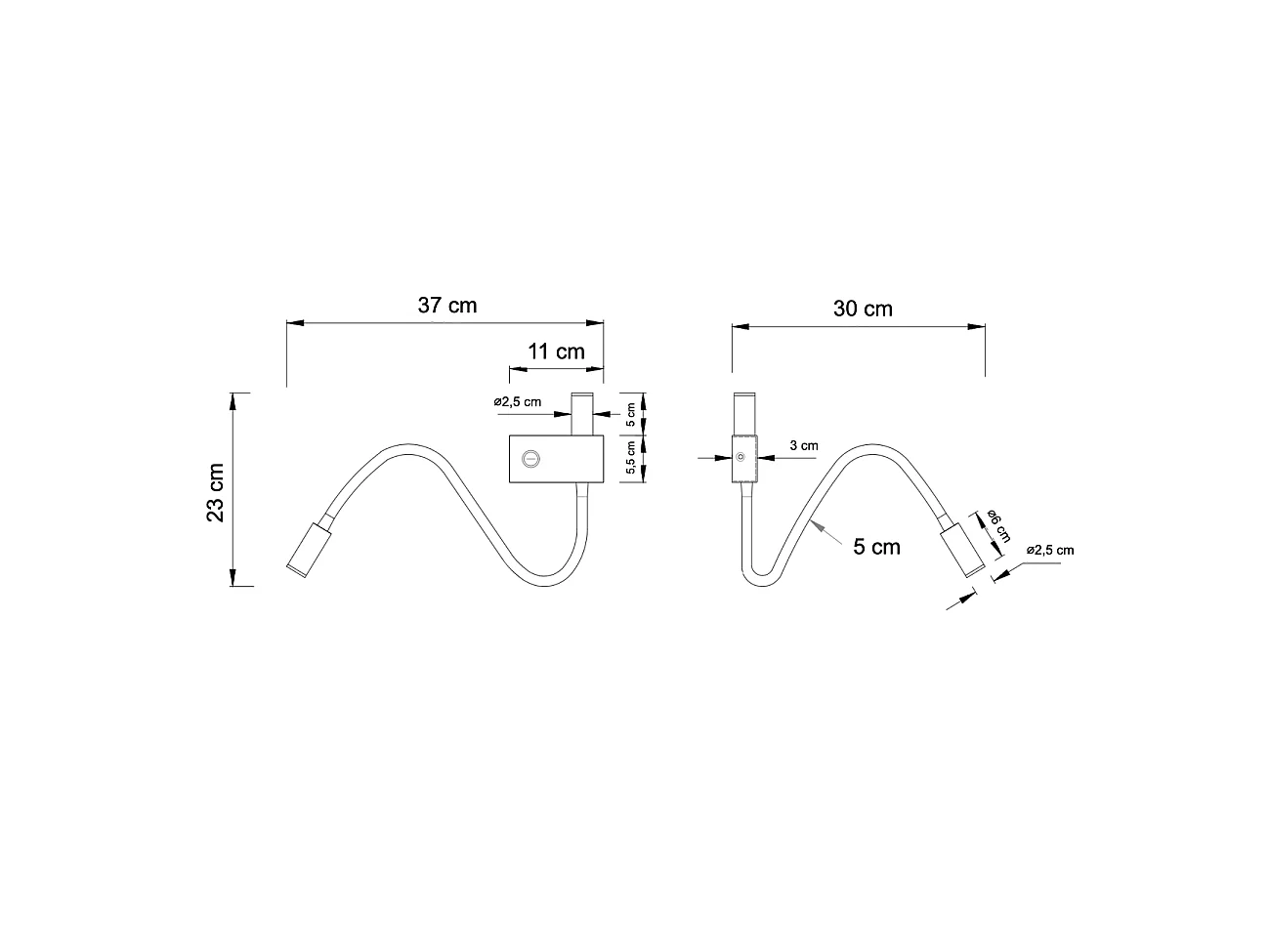 Applique liseuse double lumière épurée blanche - Nanda