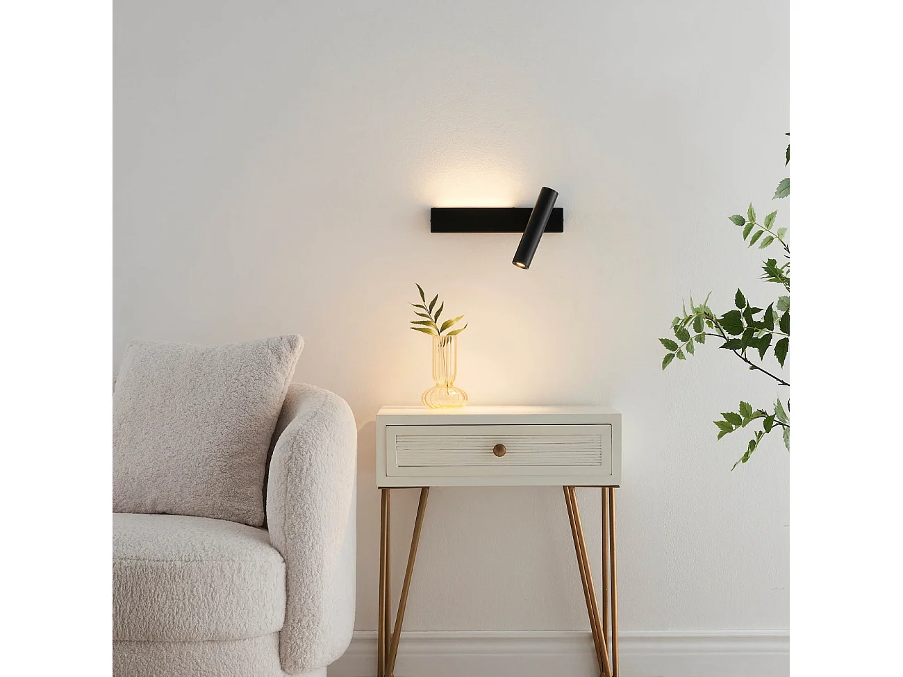 Applique noire tête de lit liseuse droite  - Lodvi