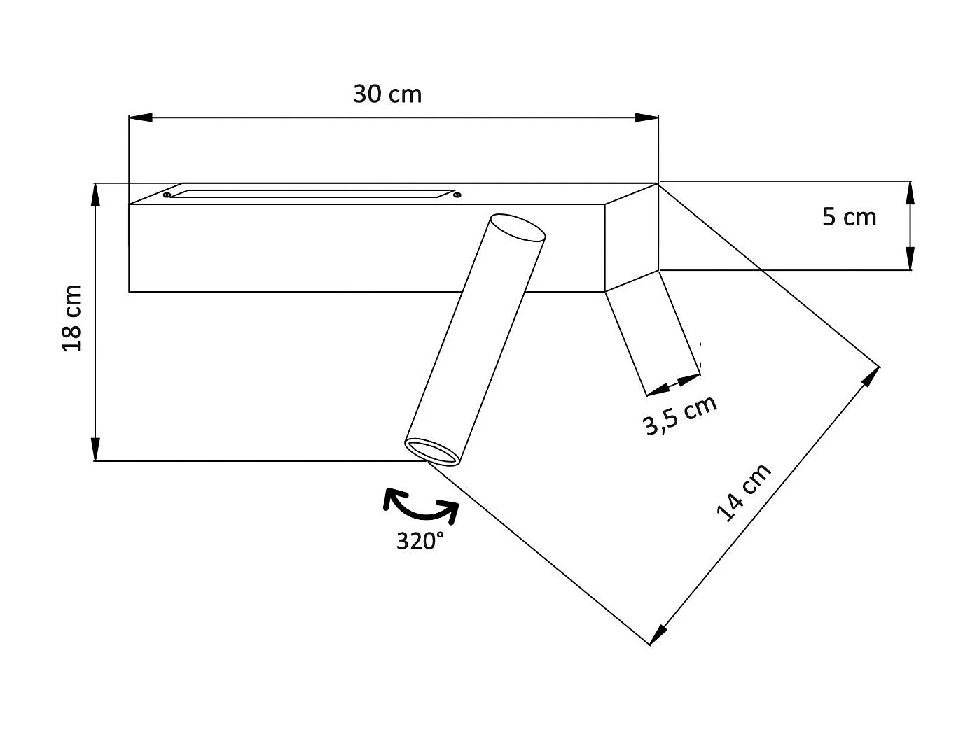 Applique noire tête de lit liseuse droite  - Lodvi