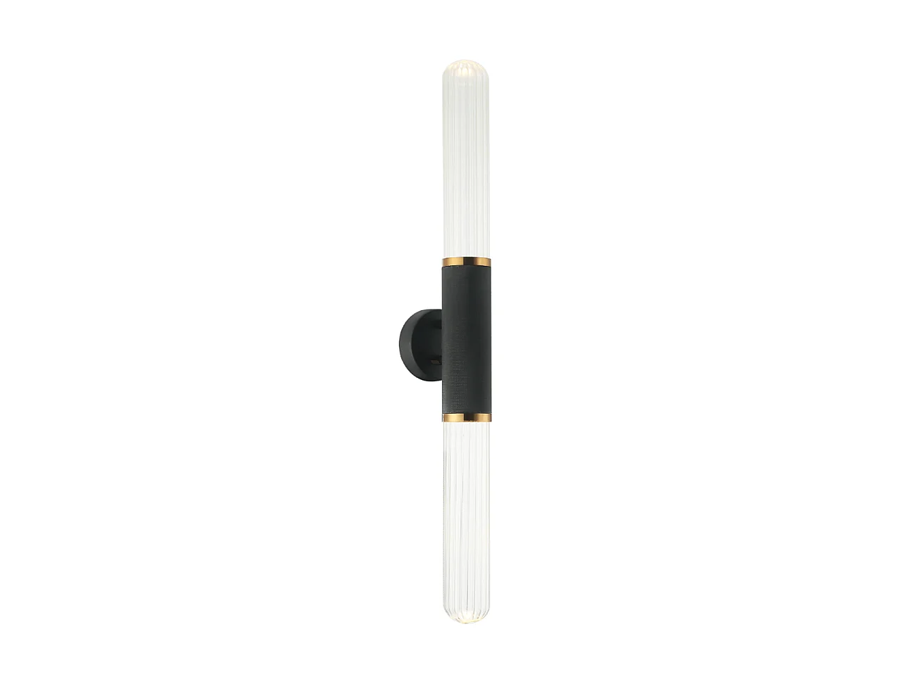 Applique tendance noire double éclairage LED en métal et verre  - Hita